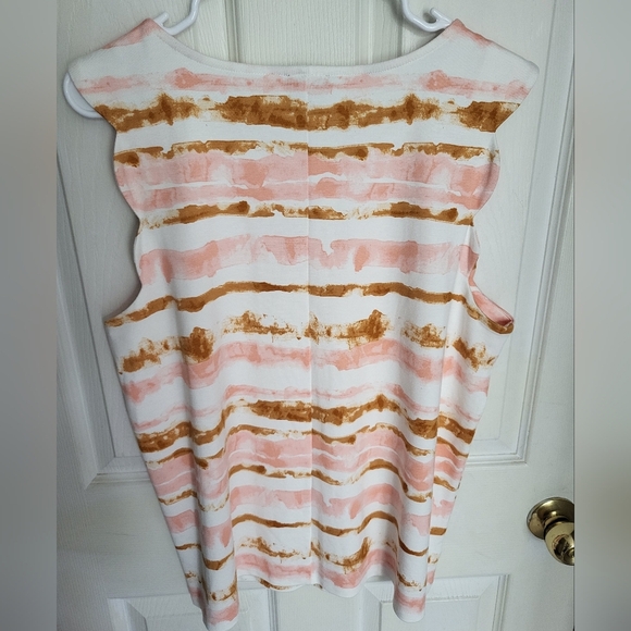 Ann Taylor White and Pink Cut Out Tank Top - Picture 4 of 5